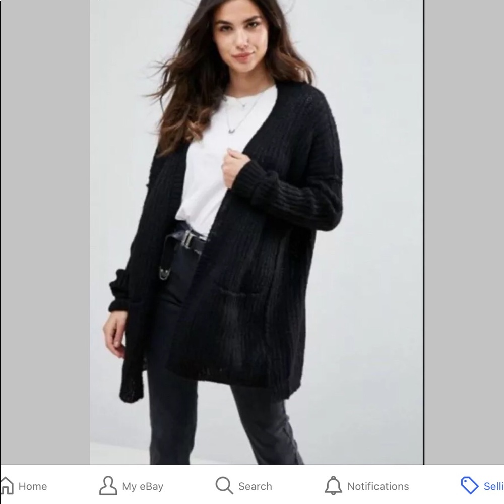 Free People Alpaca Weekend Getaway Sweater Black S
